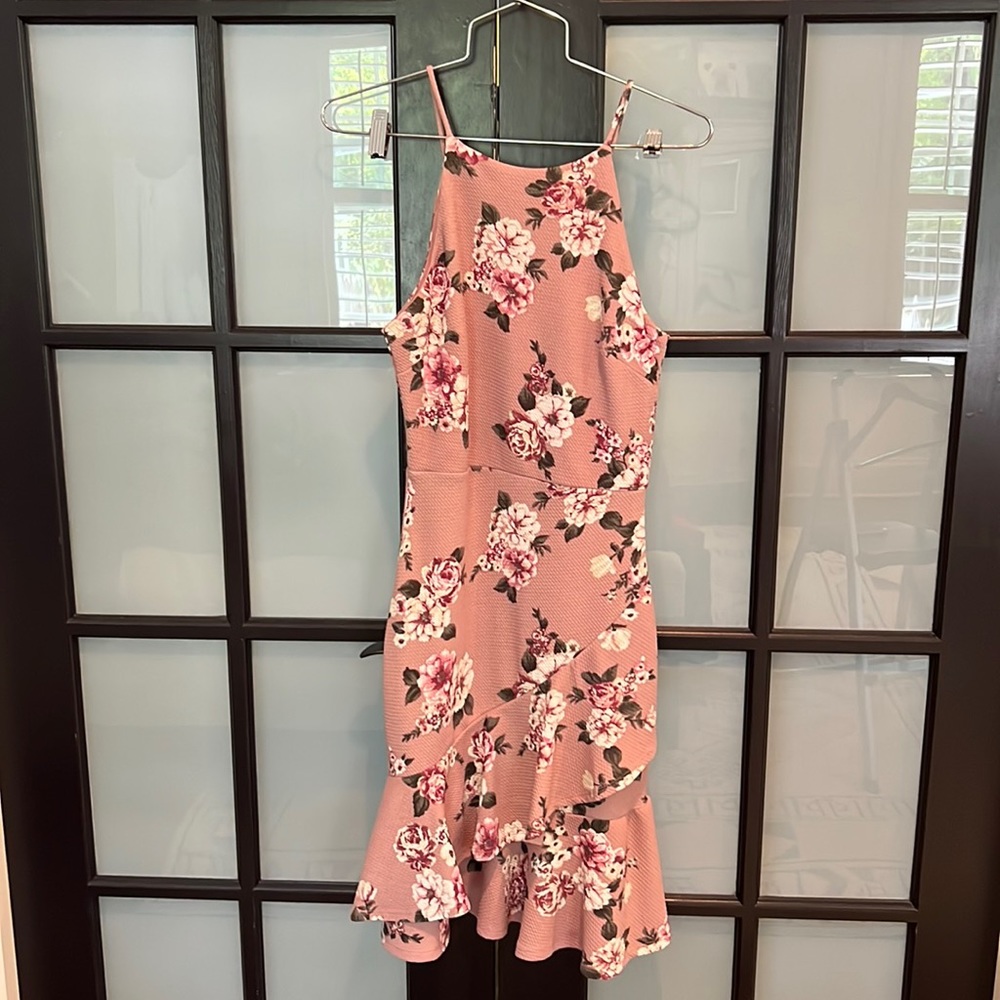 Floral stretchy cocktail dress